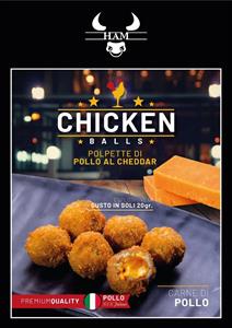 CHICKEN BALL AL CHEDDAR 20gr pz 50 (CT.1X6)